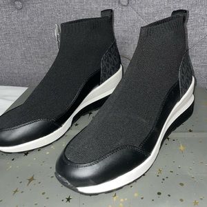 Michael Kors Black Wedge Boot Slip On